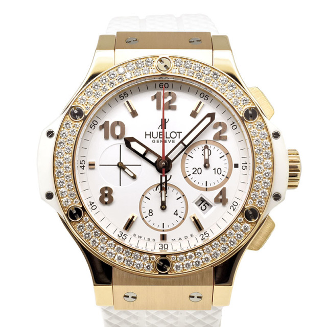 ウブロ　HUBLOT　ビッグバン ポルトチェルボ ベゼルダイヤ　301.PE.230.RW.114　44mm　18KRG　ホワイト　USED　中古