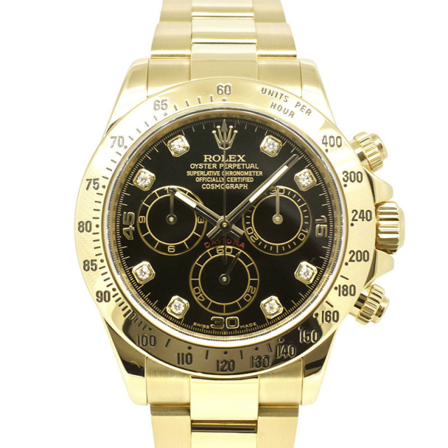 ロレックス ROLEX デイトナ 116528G 18Kイエローゴールド 8Pダイヤ ランダム番 USED 中古