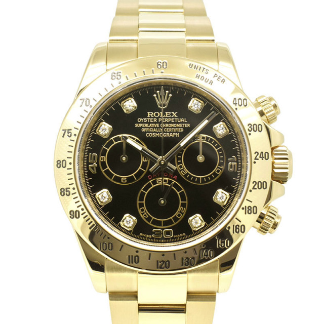 ロレックス　ROLEX　デイトナ　116528G　18Kイエローゴールド　8Pダイヤ　ランダム番　USED　中古