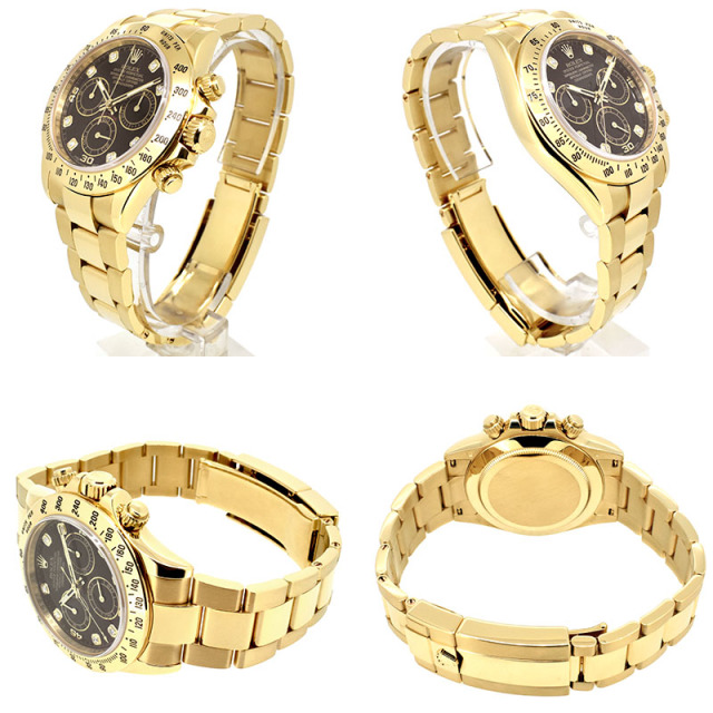 ロレックス ROLEX デイトナ 116528G 18Kイエローゴールド 8Pダイヤ ランダム番 USED 中古