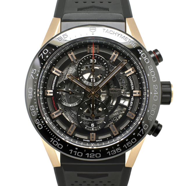 タグホイヤー　TAG HEUER　カレラ クロノグラフ キャリバー ホイヤー01　CAR2A5A.FT6044　ブラック　ラバー　45mm　USED　中古
