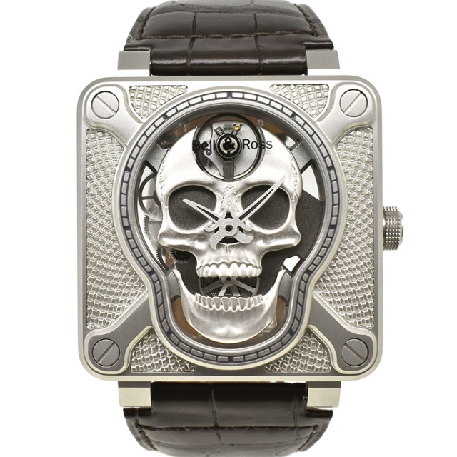 ベル＆ロス　BELL＆ROSS　BR01 ラフィング スカル　BR01-SKULL-SK-ST　世界500本限定　46mm　USED　中古