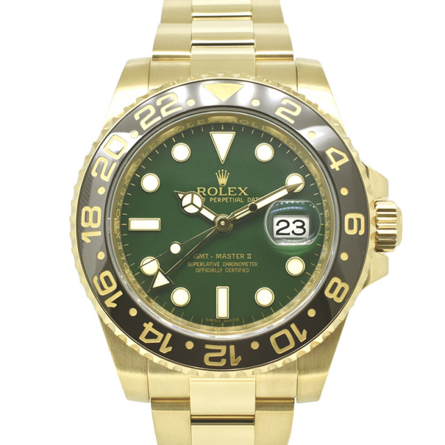 ロレックス　ROLEX　GMTマスター2　Ref.116718LN　グリーン　K18イエローゴールド　40mm　USED　中古