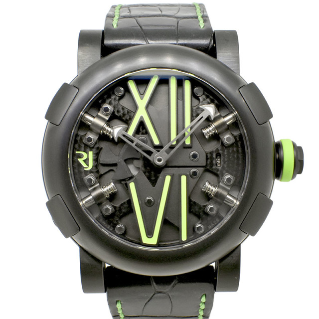 ロマン ジェローム　Romain Jerome　スチームパンク　ブラック&グリーン タイタニック DNA　RJ.T.AU.SP.005.03　SS　革ベルト　世界99本限定　50mm　未使用品