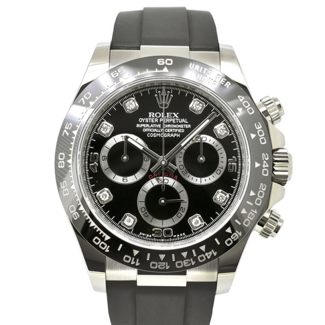 ロレックス　ROLEX　デイトナ　116519LNG　8Pダイヤ　18KWG　ブラック　オイスターフレックス　40mm　国内正規品　USED　中古