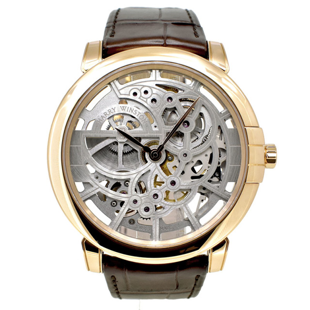 ハリーウィンストン　HARRY WINSTON　ミッドナイト Sスケルトン　MIDAHM42RR001　ローズゴールド　42mm　USED　中古