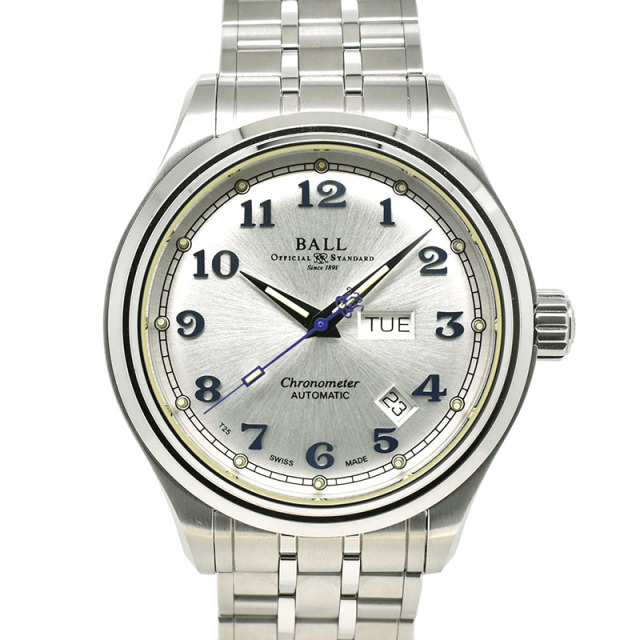 ボールウォッチ　BALL　トレインマスター クリーブランド エクスプレス　NM1058D-SCJ-SL  シルバー　SS　41mm　USED　中古