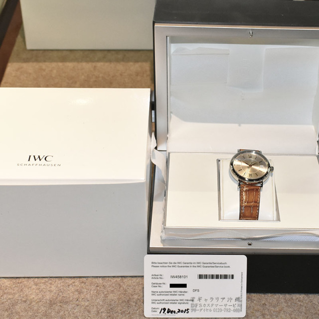IWC ポートフィノ ミッドサイズ IW458101 SS 12Pダイヤ 37mm シルバー 革ベルト USED 中古