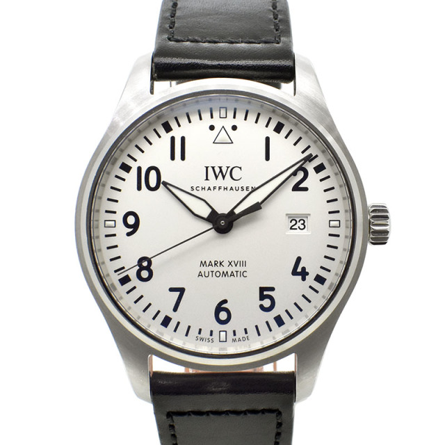 IWC　パイロットウォッチ　マーク18　IW327002　40mm　シルバー　革　USED　中古