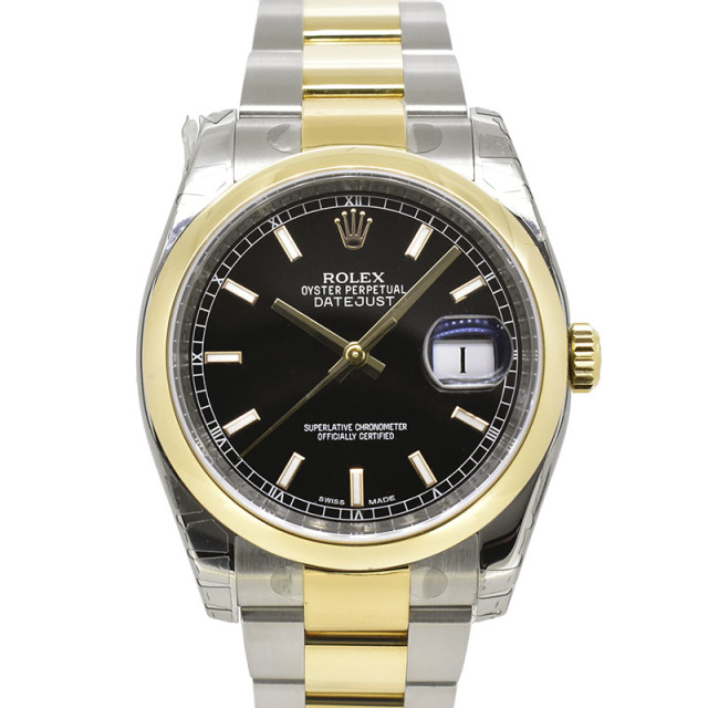 ロレックス　ROLEX　デイトジャスト　Ref.116203　ブラック  18KYG/SS　36mm　未使用品