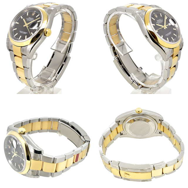ロレックス ROLEX デイトジャスト Ref.116203 ブラック 18KYG/SS 36mm