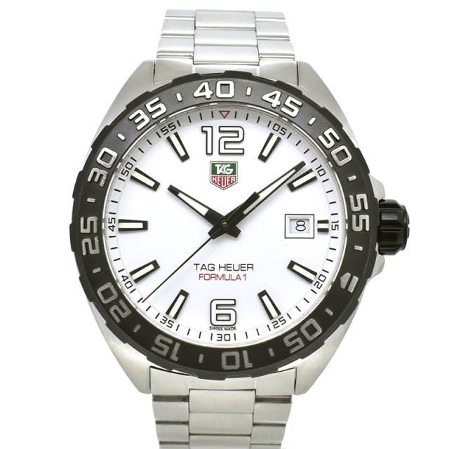 タグホイヤー　TAG HEUER　フォーミュラ1　WAZ1111.BA0875 　ホワイト　クォーツ　SS　41mm　USED　中古