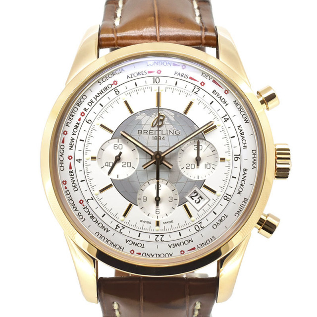 ブライトリング　BREITLING　トランスオーシャン クロノグラフ ユニタイム　R050A33WBA　18Kレッドゴールド　46mm　USED　中古