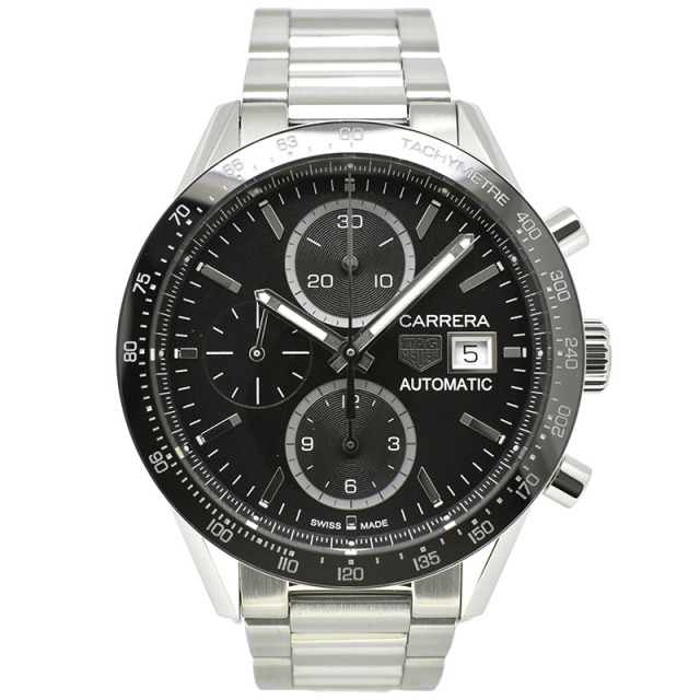 タグホイヤー　TAG HEUER　カレラタキメータークロノグラフ　キャリバー16　CV201AJ.BA0715　SS　ブラック　41mm　USED　中古