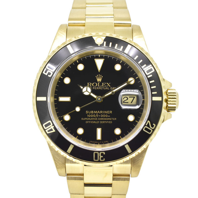 ロレックス　ROLEX　サブマリーナデイト　Ref.16618　18KYG　X番　ブラック　40mm　USED　中古