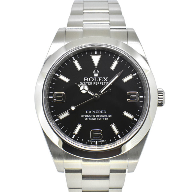 ロレックス　ROLEX　エクスプローラー1　Ref.214270　SS　39mm　メンズ　ブラック　ランダム番　ブラックアウト　USED　中古