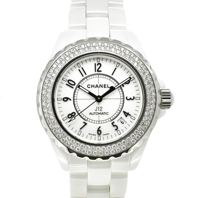シャネル　CHANEL　J12　H0969　38mm　ベゼルダイヤ　ホワイトセラミック　USED　中古