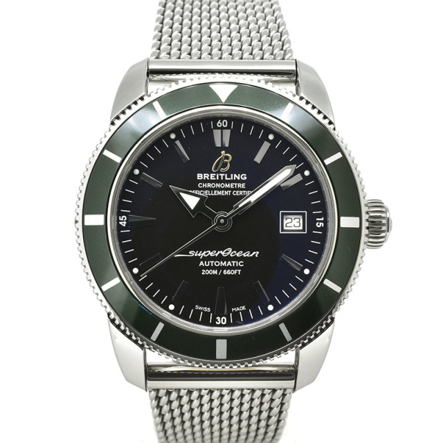 ブライトリング　BREITLING　スーパーオーシャンヘリテージ42　A170B04OCA　ブラック　グリーンベゼル　USED　中古