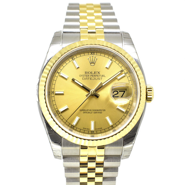 ロレックス　ROLEX　デイトジャスト　116233　ランダム番　シャンパン　SS/18KYG　36mm　未使用品