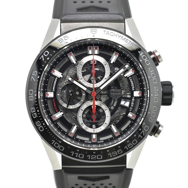 タグホイヤー　TAG HEUER　カレラ キャリバー ホイヤー01　CAR2A1Z.FT6044　ブラック　ラバー　45mm　USED　中古