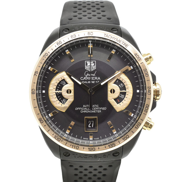 タグホイヤー　TAG HEUER　グランドカレラ クロノグラフ キャリバー17 RS2　CAV518E.FT6016　RG/TI　43mm　USED　中古
