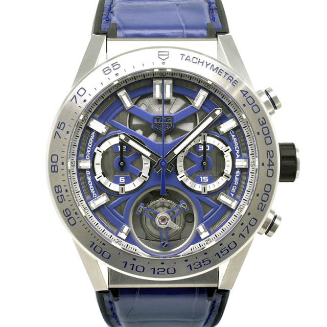 タグホイヤー　TAG HEUER　カレラ ホイヤー02T トゥールビヨン ブルーエディション　CAR5A8H.FC6448　日本50本限定　45mm　USED　中古　