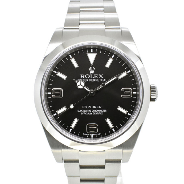ロレックス　ROLEX　エクスプローラー1　Ref.214270　SS　39mm　メンズ　ブラック　ブラックアウト　ランダム番　USED　中古