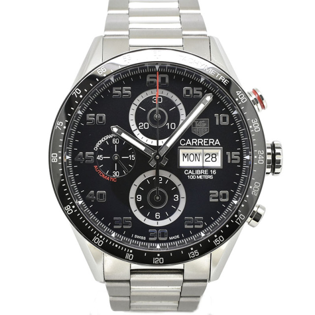 タグホイヤー　TAG HEUER　カレラタキメータークロノ　デイデイト　CV2A1R.BA0799　ブラック　SS　43mm　USED　中古