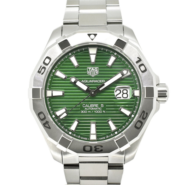 タグホイヤー　TAG HEUER　アクアレーサー キャリバー5　WAY2015.BA0927　43mm　グリーン　USED　中古