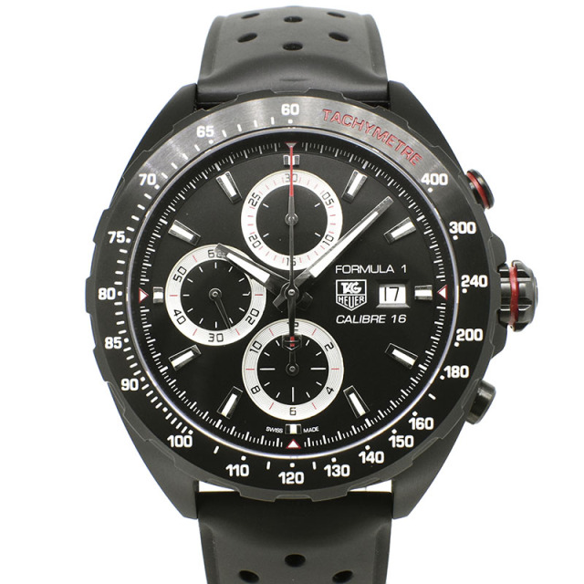 タグホイヤー　TAG HEUER　フォーミュラ1 クロノグラフ　CAZ2011.FT8024　ブラック　SS　ラバーベルト　44mm　USED　中古