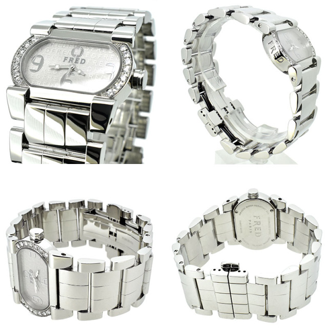 フレッド FRED ムーブワン ベゼルダイヤ FD012112 シルバー 21×32.5mm  