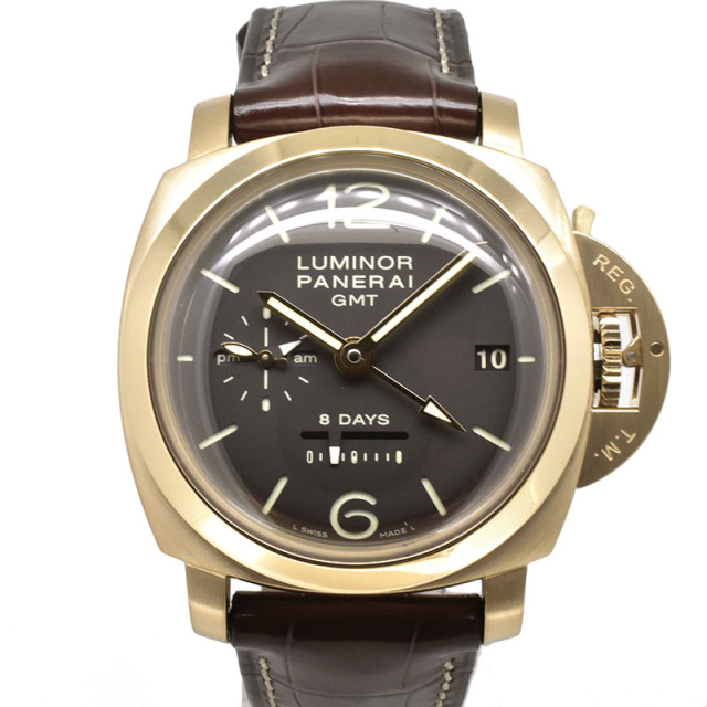 パネライ　PANERAI　ルミノール1950 8デイズ GMT　PAM00289　18KPG　ブラウン　手巻き　44mm　L番　USED　中古