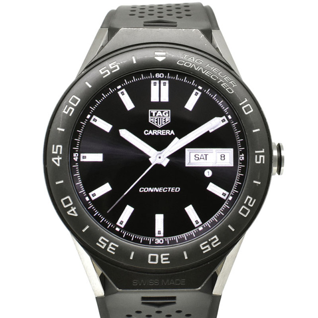 タグホイヤー　TAG HEUER　コネクテッド モジュラー45　SBF8A8001.11FT6076　45mm　チタン　ブラック　ラバーベルト　USED　中古