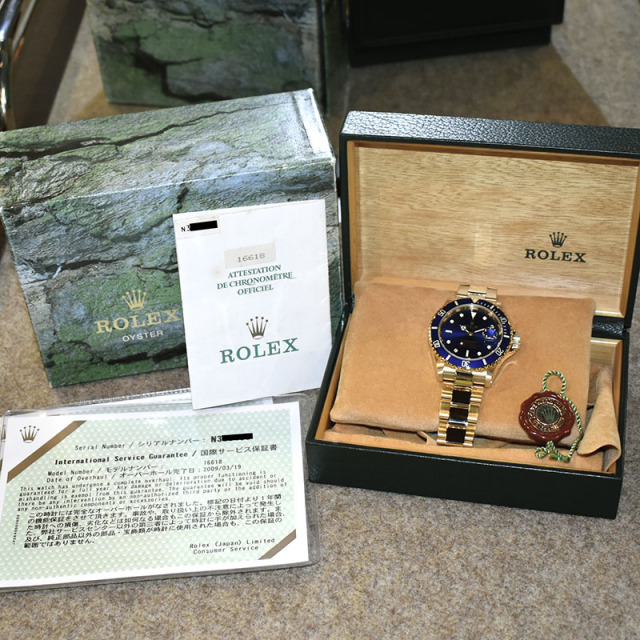 ロレックス ROLEX サブマリーナデイト Ref.16618 18KYG N番 ブルー
