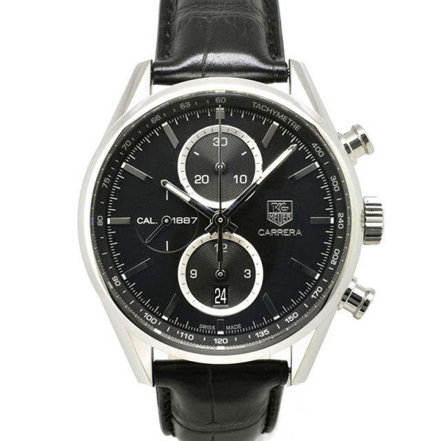 タグホイヤー　TAG HEUER　カレラクロノ　キャリバー1887　CAR2110.FC6266　41mm　SS　ブラック　革ベルト　新品アウトレット