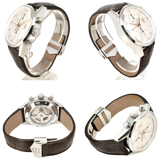タグホイヤー TAG HEUER カレラ クロノグラフ キャリバー1887 CAR2012.FC6236 SS シルバー 43mm 金針 革ベルト USED 中古