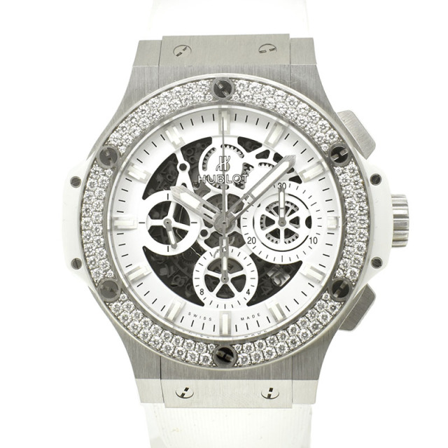 ウブロ　HUBLOT　アエロバン オールホワイト ダイヤモンド　311.SE.2010.RW.1104.JSM12　日本限定　44mm　USED　中古
