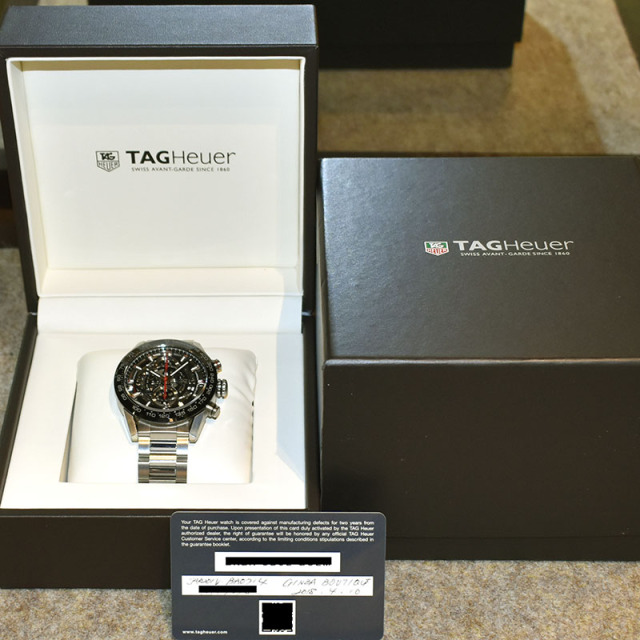 タグホイヤー TAG HEUER カレラ キャリバーホイヤー01 CAR201V.BA0714 43mm ブラック USED 中古