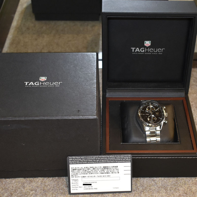 タグホイヤー TAG HEUER カレラクロノ キャリバー1887 CAR2110.BA0720 41mm SS ブラック 自動巻 USED 中古