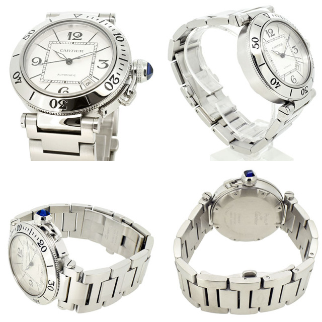 カルティエ CARTIER パシャ シータイマー W31080M7 SS シルバー 40.5mm