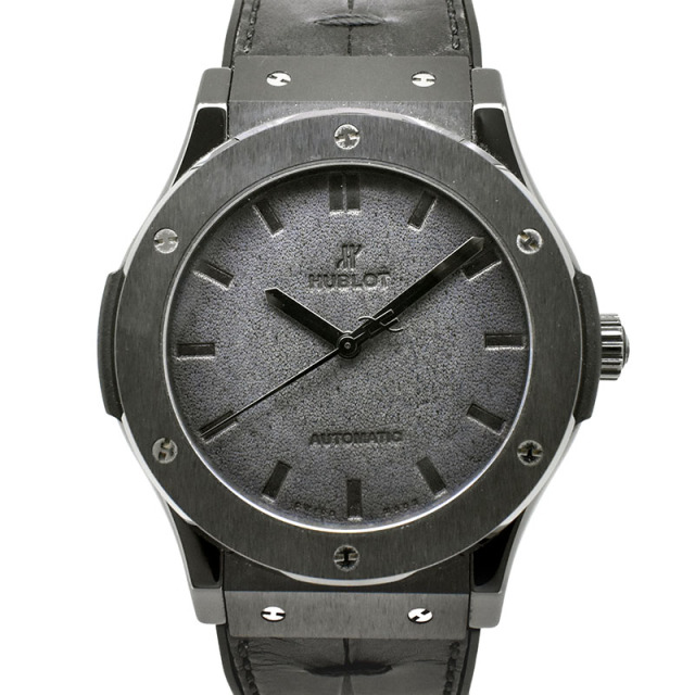 ウブロ　HUBLOT　クラシックフュージョン ベルルッティ オールブラック　511.CM.0500.VR.BER16　世界500本限定　セラミック　ヴェネチアレザー　45mm　USED　中古