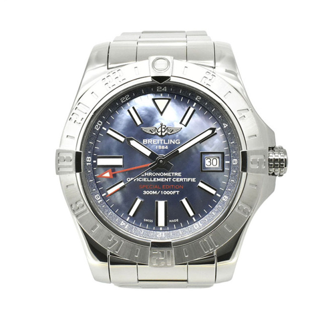 ブライトリング　BREITLING　アベンジャー2 GMT ブルーMOP　A329CMPPSS(A32390)　日本限定　43mm　SS　USED　中古