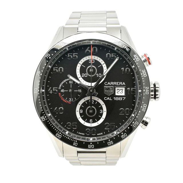 タグホイヤー TAG HEUER カレラ タキメータークロノ キャリバー1887 CAR2A10.BA0799 ブラック SS 43mm USED 中古
