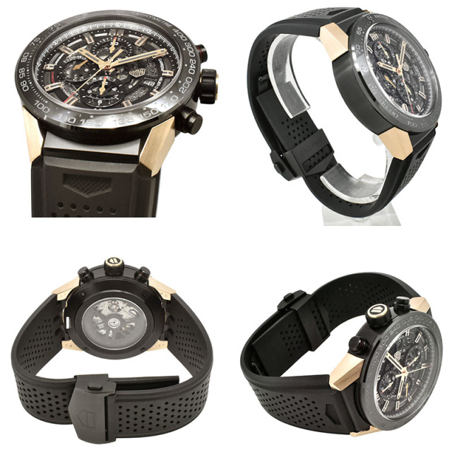 タグホイヤー TAG HEUER カレラ クロノグラフ キャリバー ホイヤー01 CAR2A5A.FT6044 ブラック ラバー 45mm USED 中古