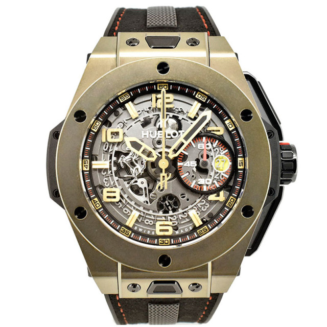 ウブロ　HUBLOT　ビッグバン フェラーリ マジックゴールド　401.MX.0123.VR　世界500本限定　45mm　USED　中古