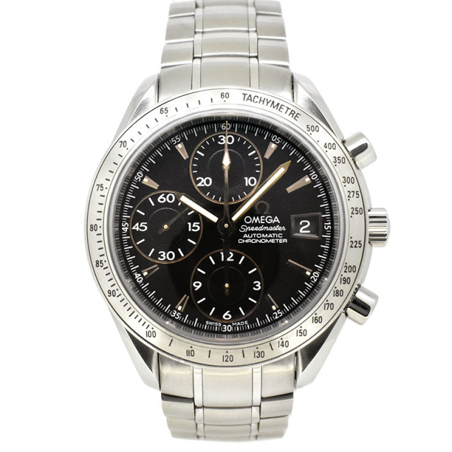 オメガ　OMEGA　スピードマスターデイト　3211.50　日本2000本限定　ブラック　SS　自動巻　USED　中古