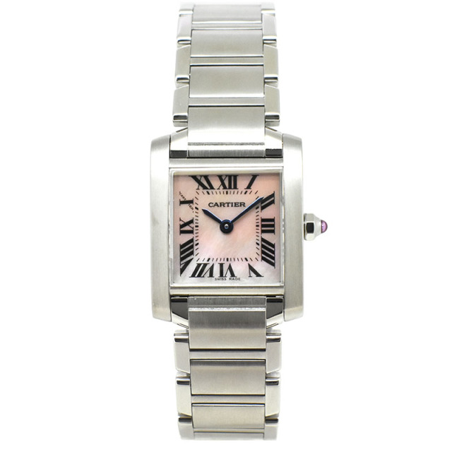 カルティエ　CARTIER　タンクフランセーズ SM　W51028Q3　ピンクシェル　クォーツ　25×20mm　USED　中古