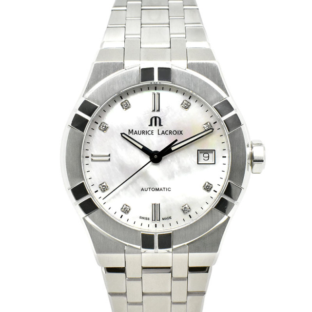 美品 モーリスラクロア アイコン AI6007 自動巻き 39mm 6月OH済み MAURICE LACROIX AIKON AUTOMATIC 39 mm Ecru Dial モーリス