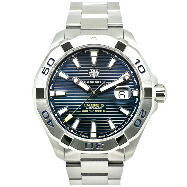 タグホイヤー　TAG HEUER　アクアレーサー キャリバー5　WAY2012.BA0927　43mm　ブルー　USED　中古
