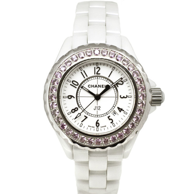 シャネル CHANEL J12 H1181 レディース 33mm ピンクサファイアベゼル  